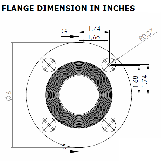 VERDER VA50 塑化材質 FLANGE 外型尺寸