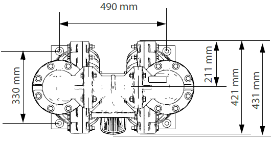 VERDER VA80 外型尺寸 俯視圖